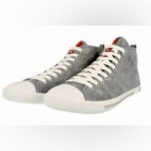 PRADA Gray High-Top Men's Sneakers